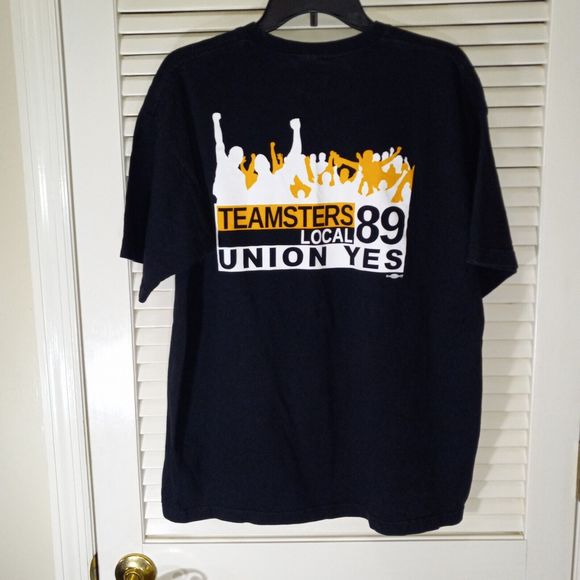 Bayside Teamsters Local 89 Union T Shirt Large Black Graphic Tee Louisville KY - Picture 8 of 14